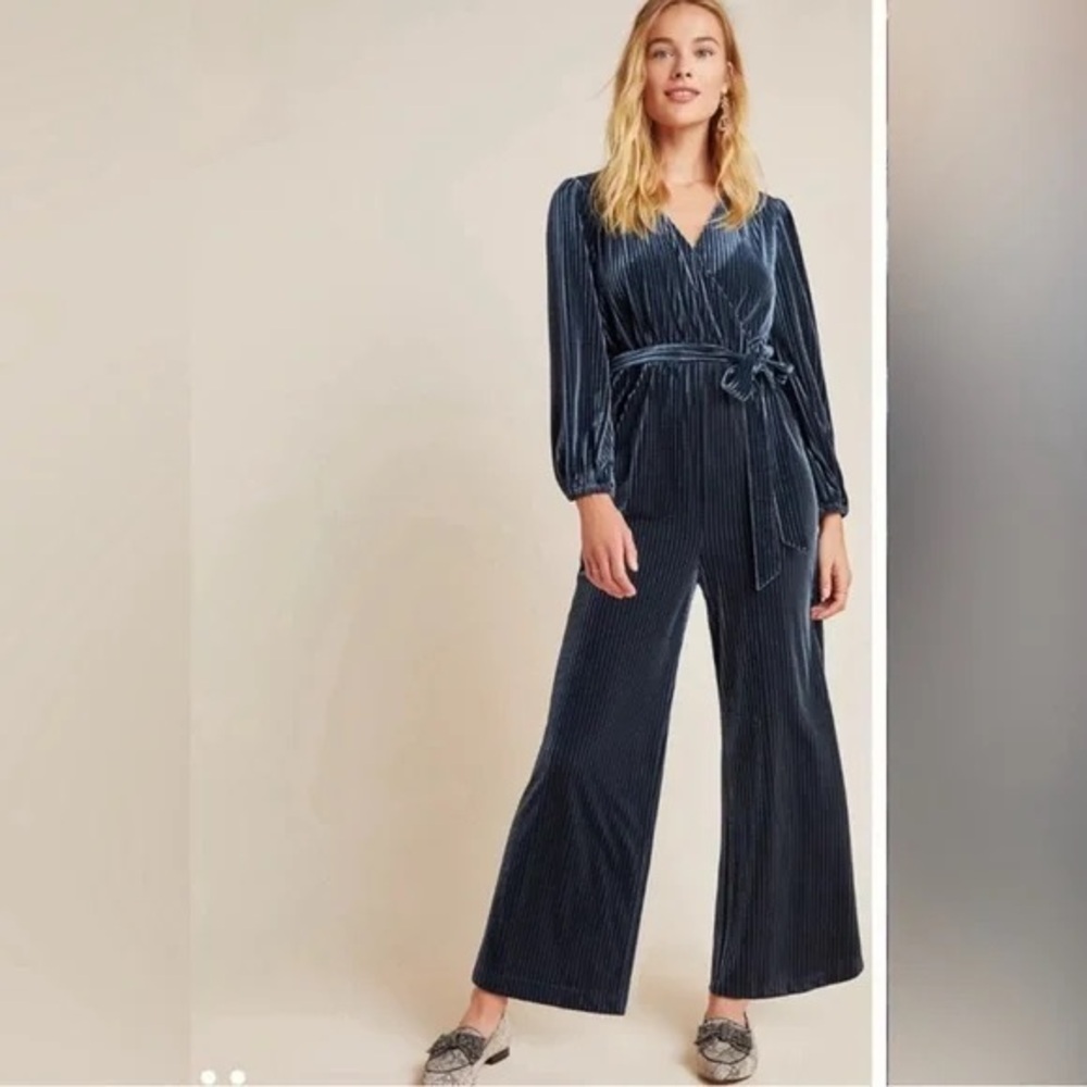 Anthropologie Aly & Jay Samantha Velvet Jumpsuit, L